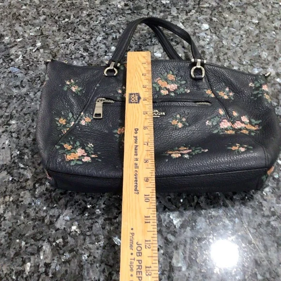 Coach Dark Floral Leather Shoulder Bag - Picture 6 of 16
